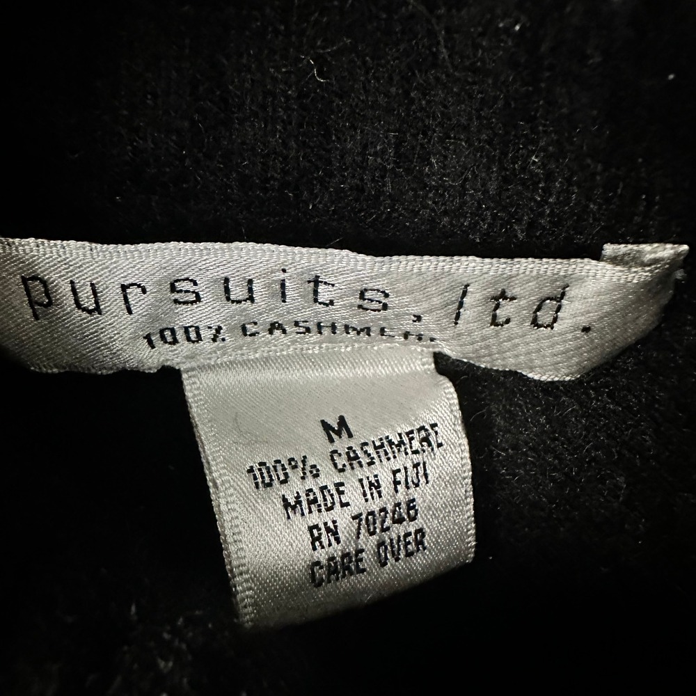 Pursuits Ltd Womens Black 100% Cashmere Mock Neck Long Sleeve‎ Sweater Size M - Picture 3 of 8
